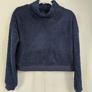 Beyond Yoga BFF Sherpa Mock Neck Pullover in Navy - Size S